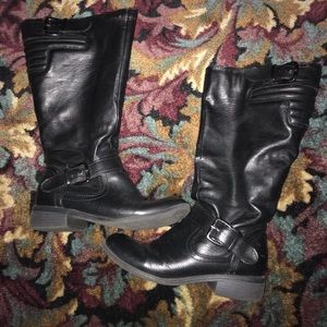 Knee high biker boots